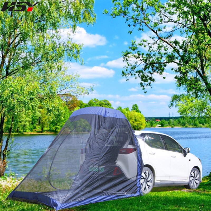 Cheap Goat Tents Portable Car Trunk Tent Tailgate Shade Awning Trail Extension Tent Rear Tent Rainproof Sunshade Canopy for Road Traveling Tour
